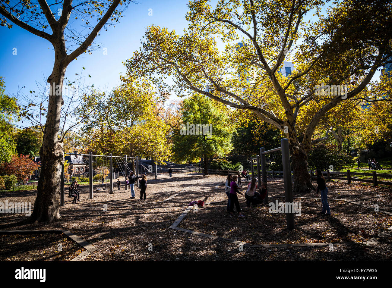 Central Park Playground Stock Photo Alamy
