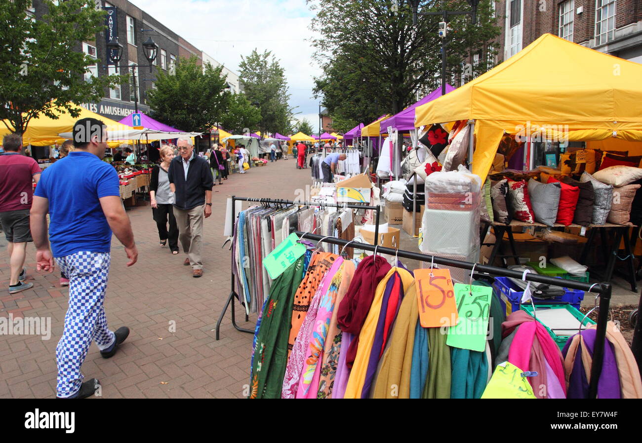 Market day on Effingham Street market in Rotherham town centre Rotherham, South Yorkshire