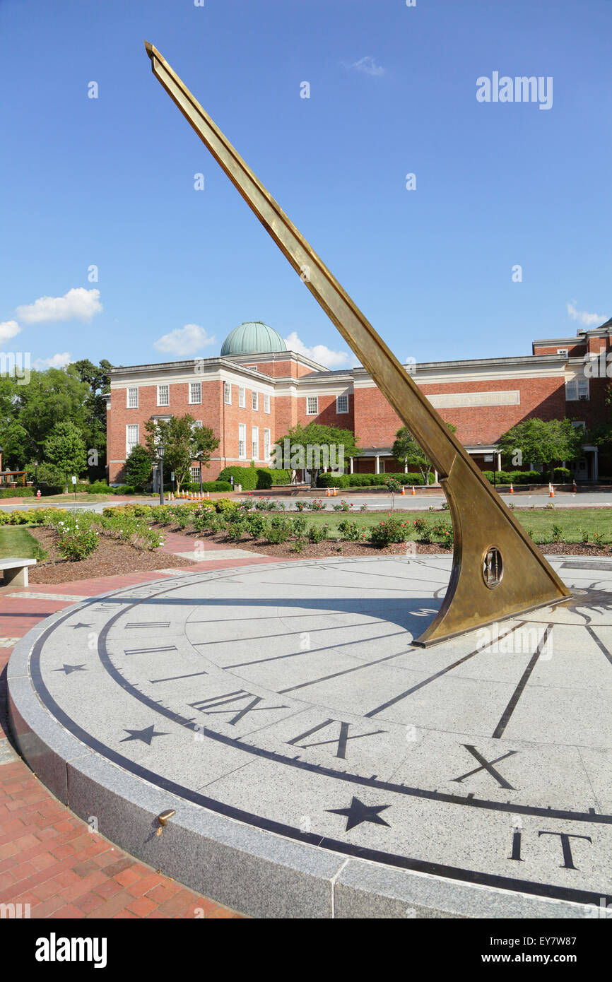 Sundial, Morehead Planetarium and Science Center, University of North Carolina at Chapel Hill, North Carolina, USA Stock Photo