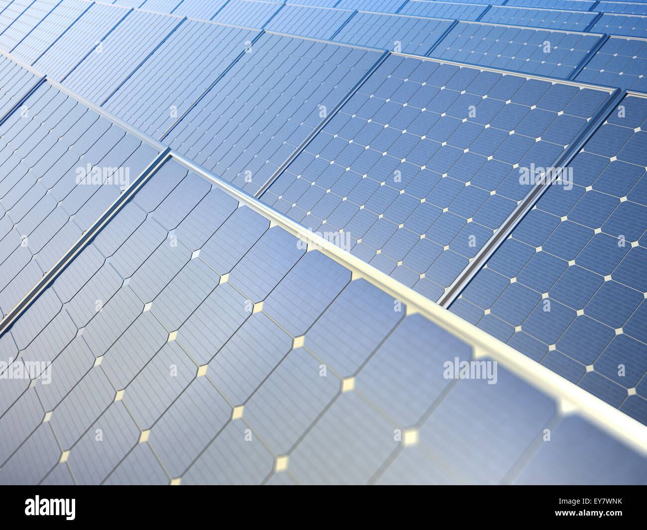 Row of solar photovoltaic panels - renewable energy concept Stock Photo ...