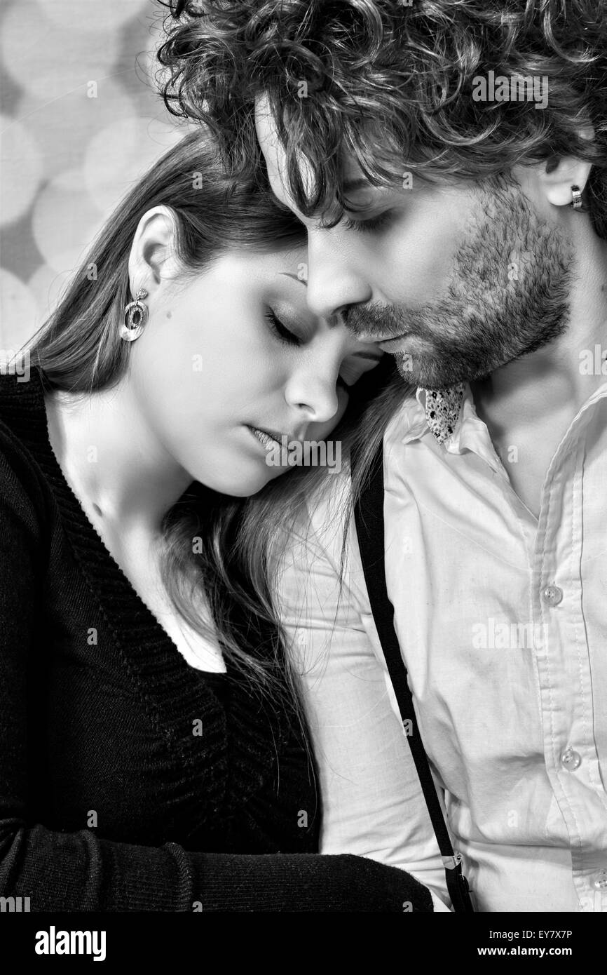image of a couple in black and white Stock Photo