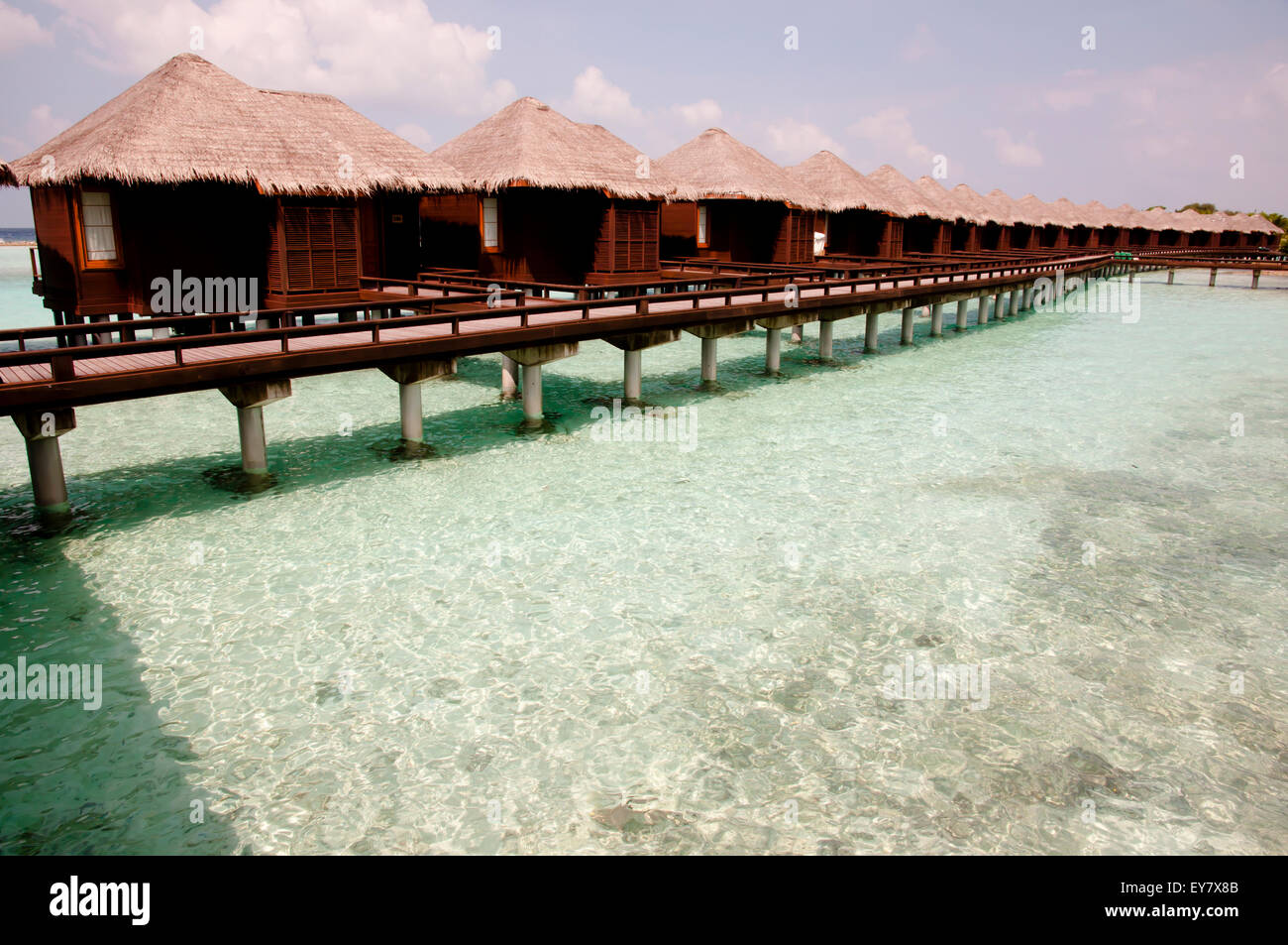 Lagoon Huts - Maldives Stock Photo