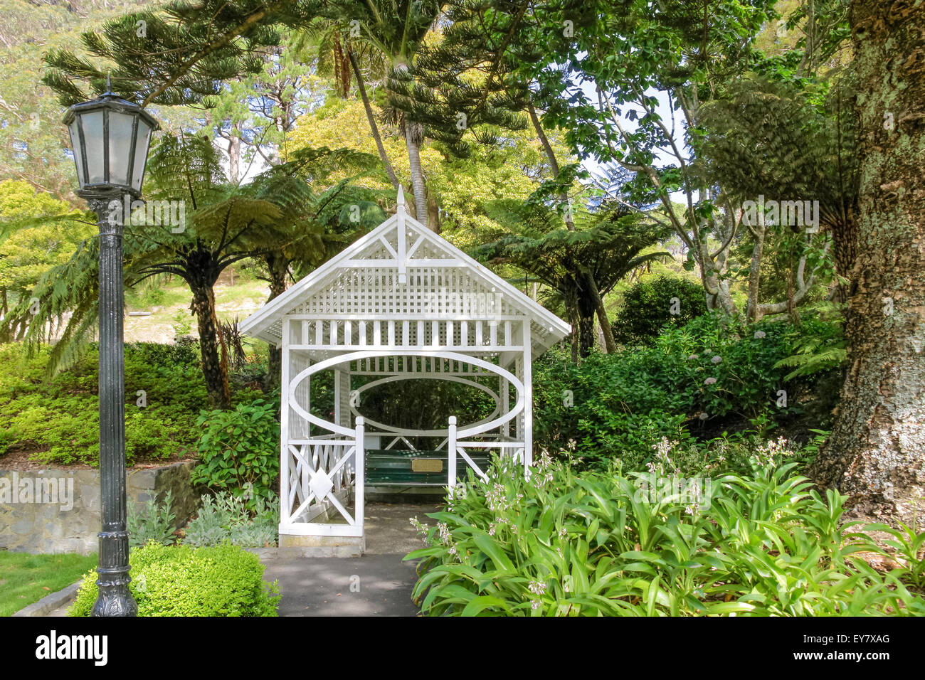 Pavillon in the Botancial Garden in Wellington, New Zealand Stock Photo