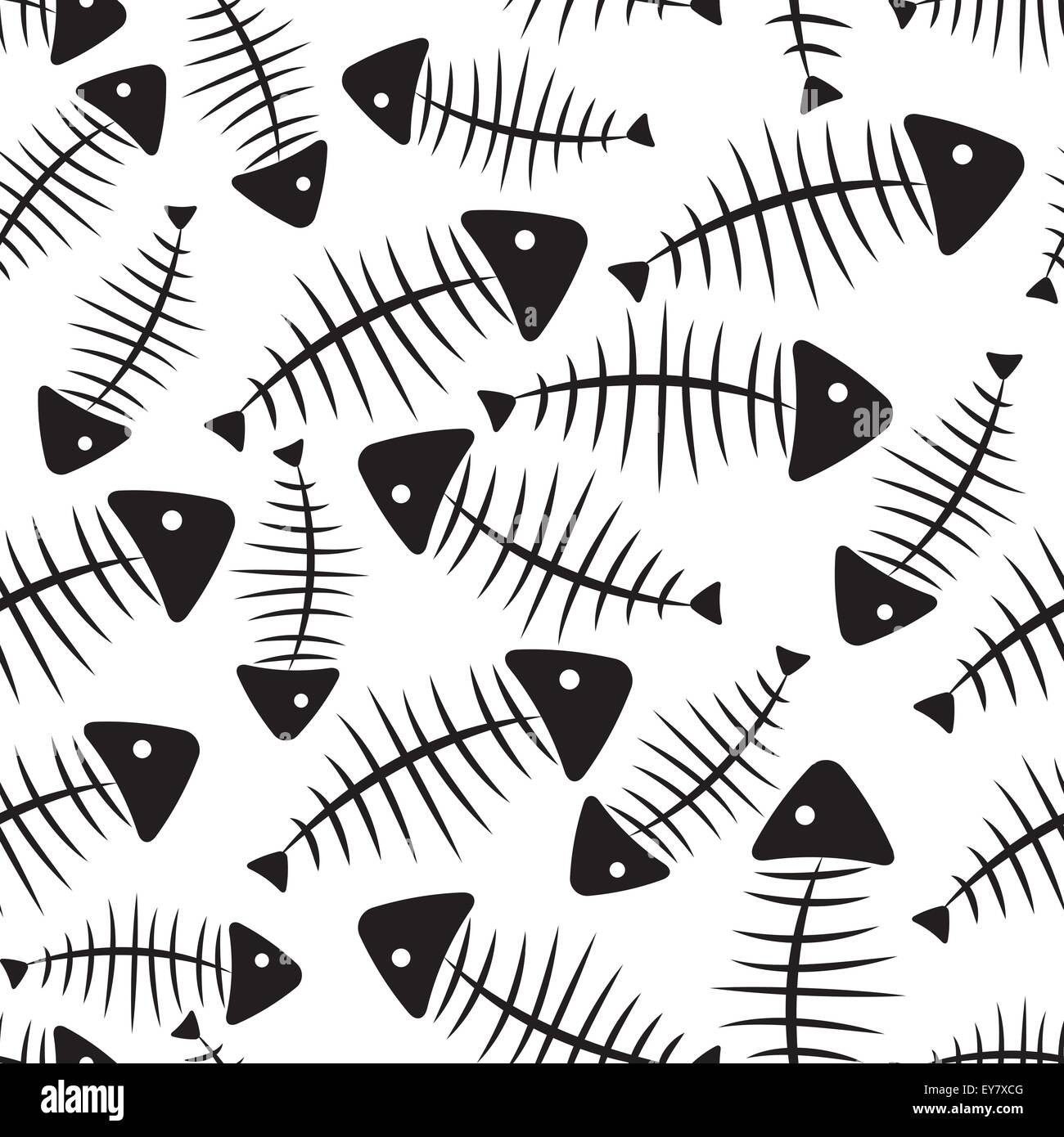 Fish Bone Seamless Pattern Background Vector Illustration Stock Vector