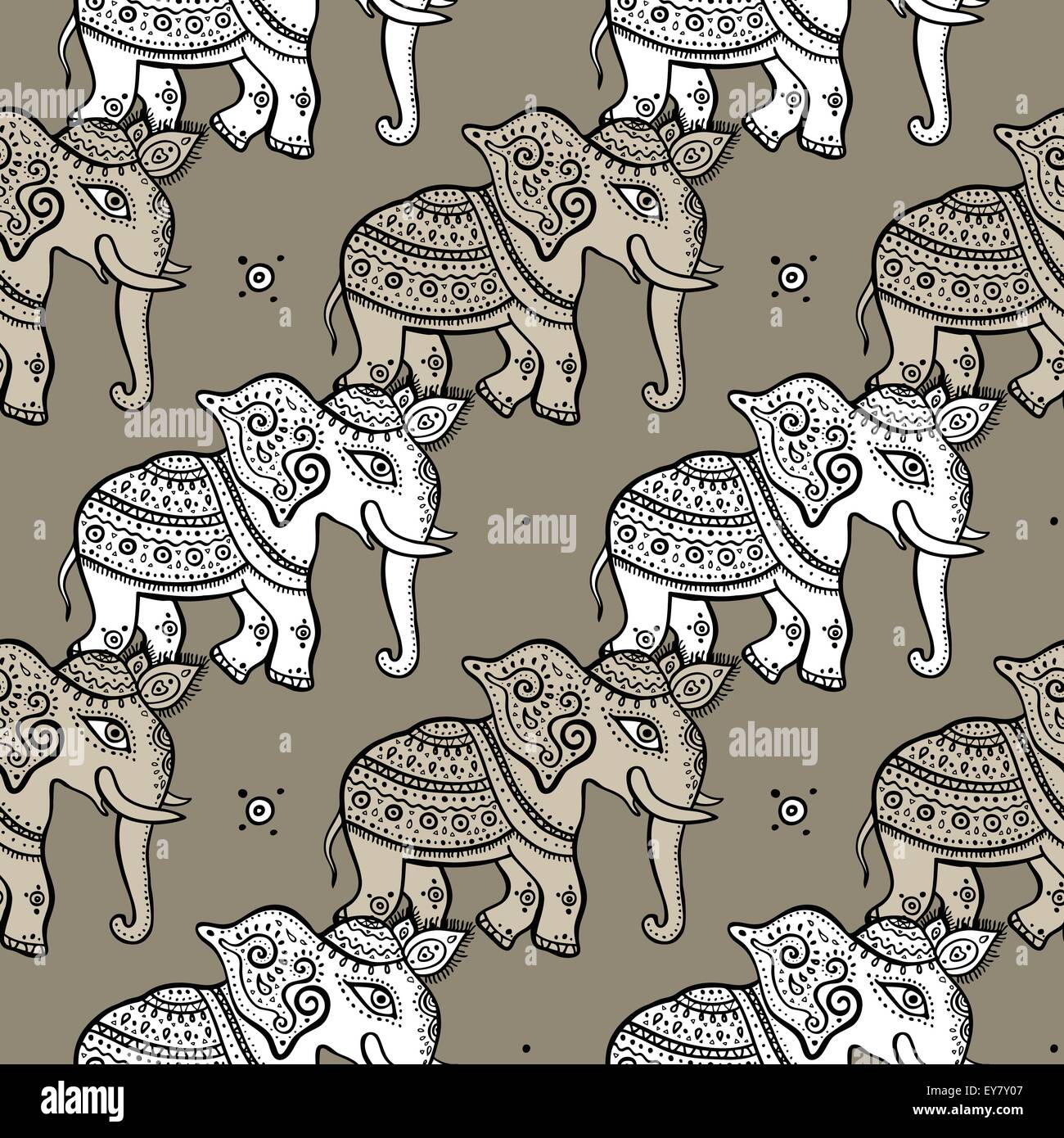 Elephants. Seamless pattern. Stock Vector