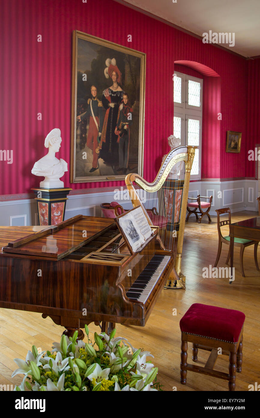 The Music Room at Chateau d'Amboise, Amboise Indre-et-Loire, Centre, France Stock Photo