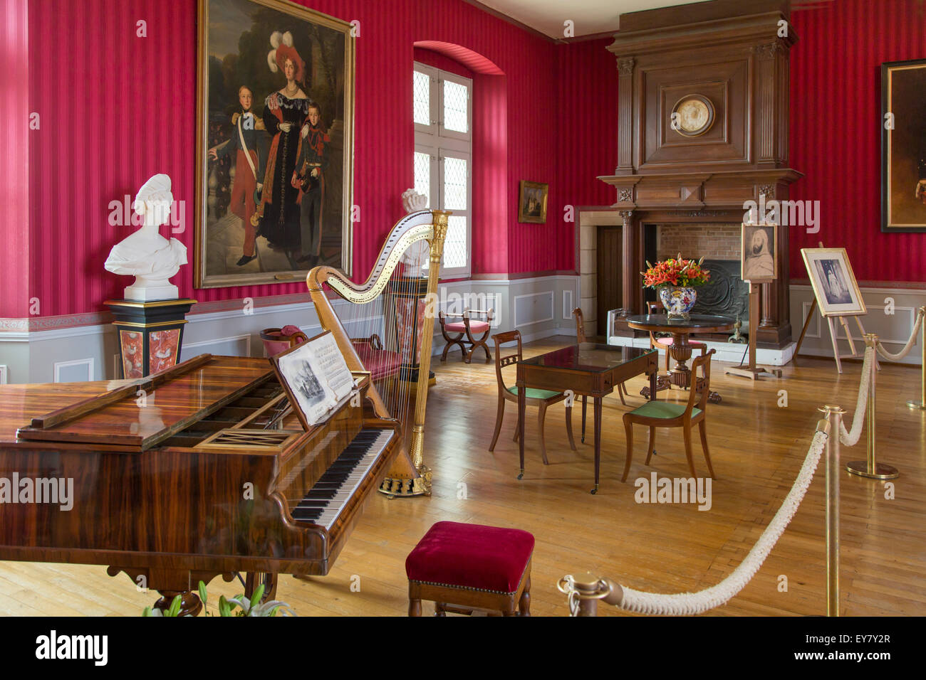 The Music Room at Chateau d'Amboise, Amboise Indre-et-Loire, Centre, France Stock Photo