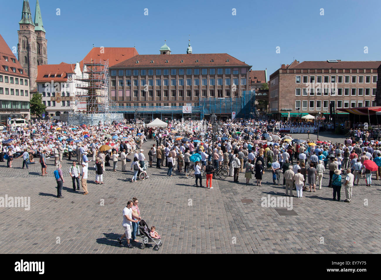 "Feast of Corpus Christi" Catholic mass and procession at Hauptmarkt