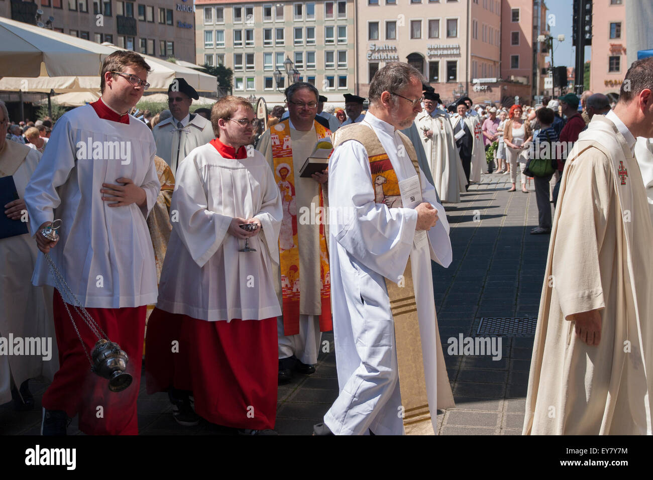 "Feast of Corpus Christi" Catholic mass and procession at Hauptmarkt