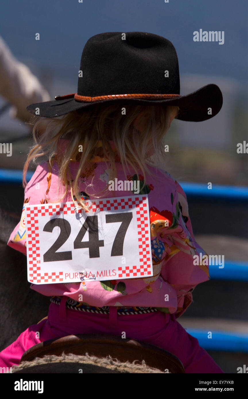 Haines Rodeo child rider, Haines, Oregon Stock Photo Alamy
