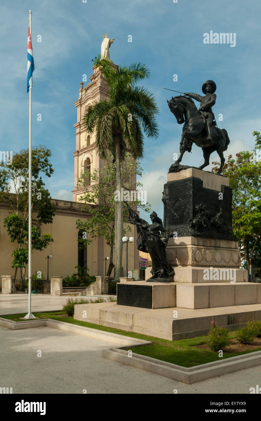 Plaza and Iglesia San Francisco de Asis, Camaguey, Cuba Stock Photo