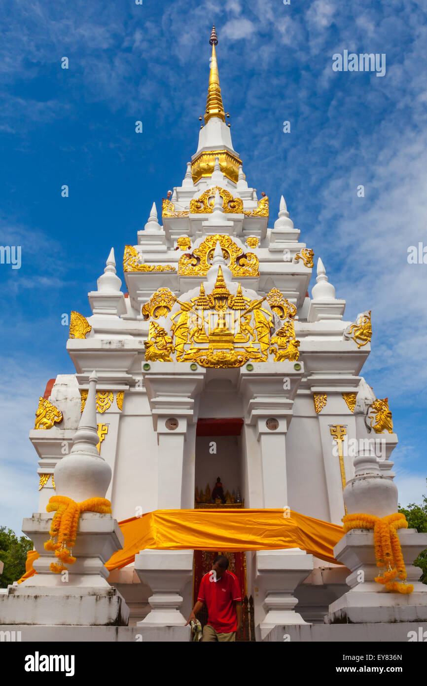 Wat Phra Borommathat chedi in Chaiya, South Thailand. Stock Photo