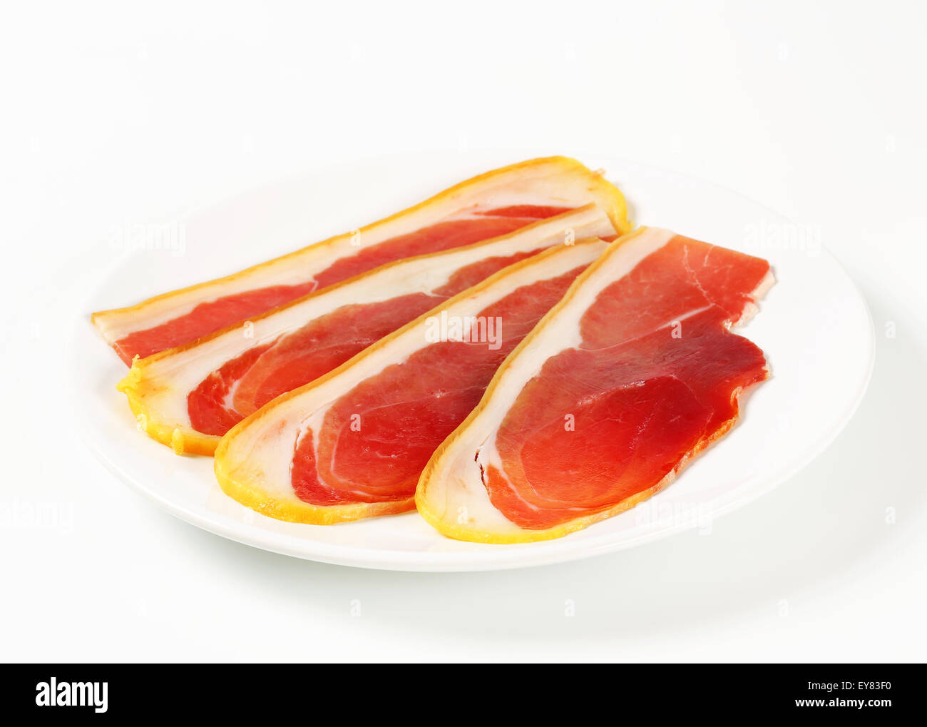 Prosciutto crudo Italian drycured ham Stock Photo Alamy