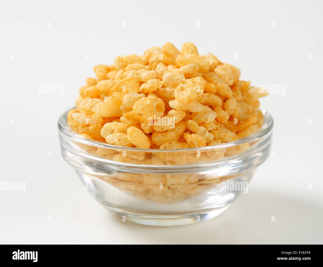 Bowl of toasted rice cereal Stock Photo