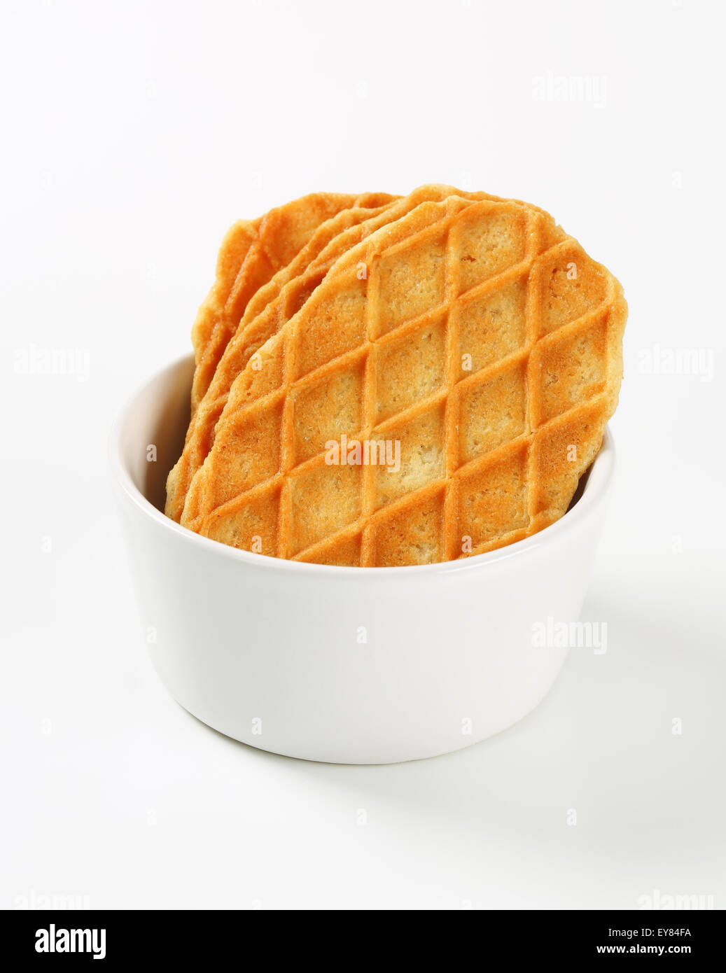Thin crispy butter waffle crisps Stock Photo