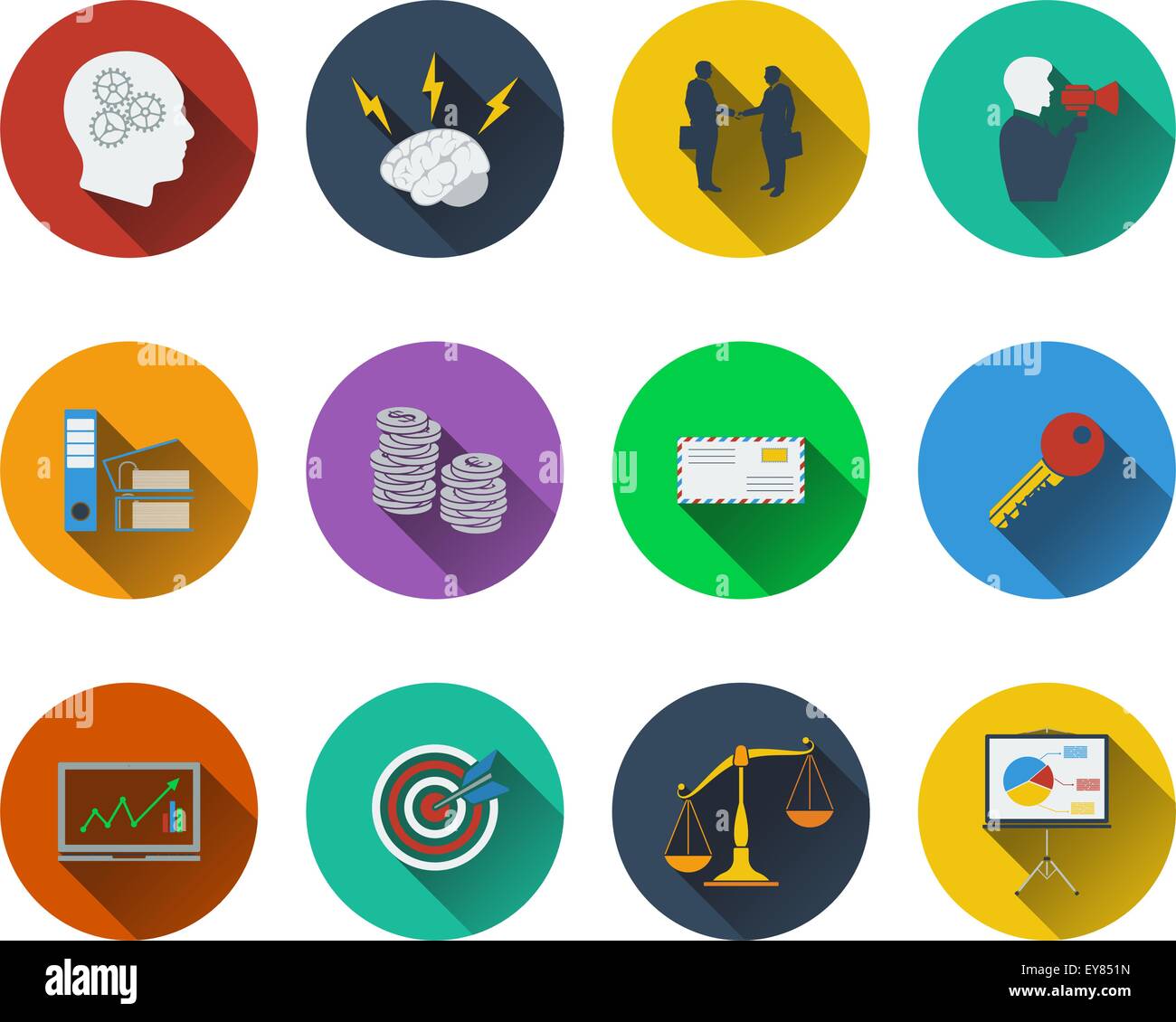 Set of business icons in flat design Stock Vector Image & Art - Alamy