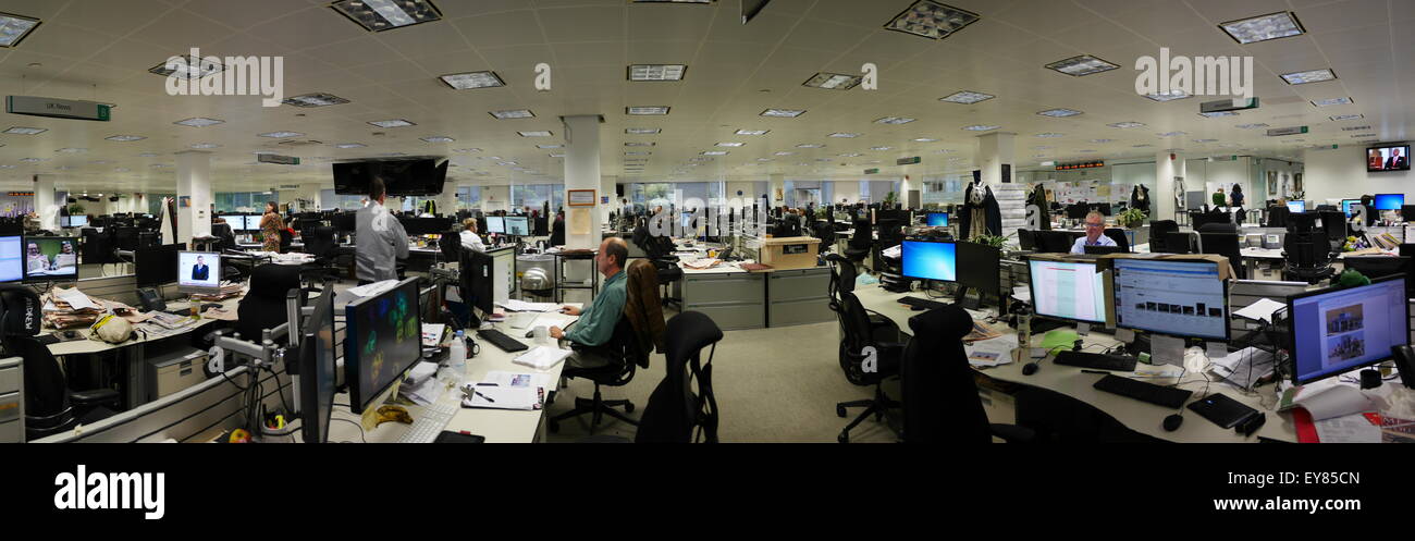 Financial Times Newsroom in camera panoramic Stock Photo