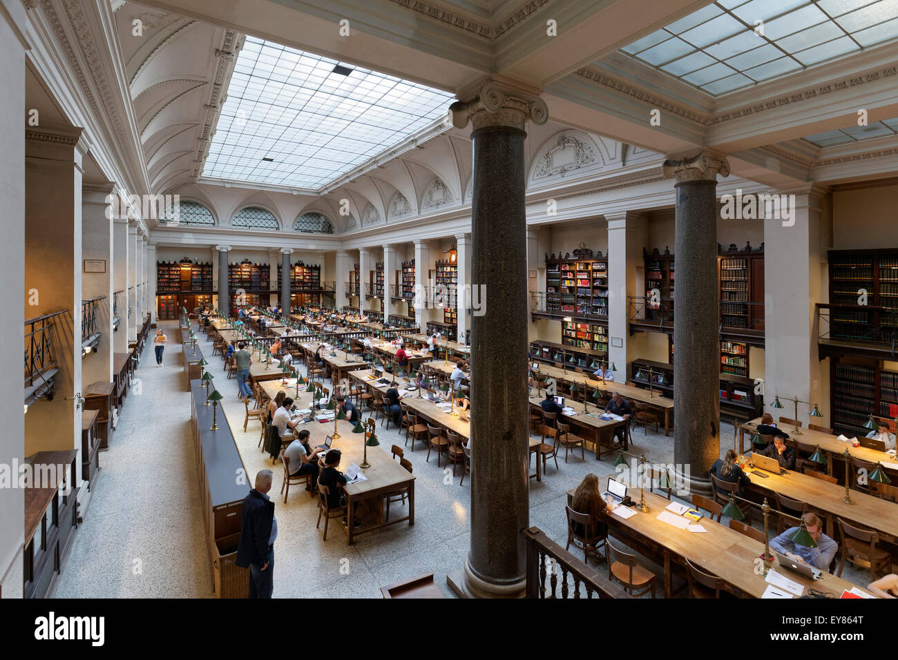 Great Reading Room of the University Library, University of Vienna, Ringstraße, Vienna, Austria Stock Photo