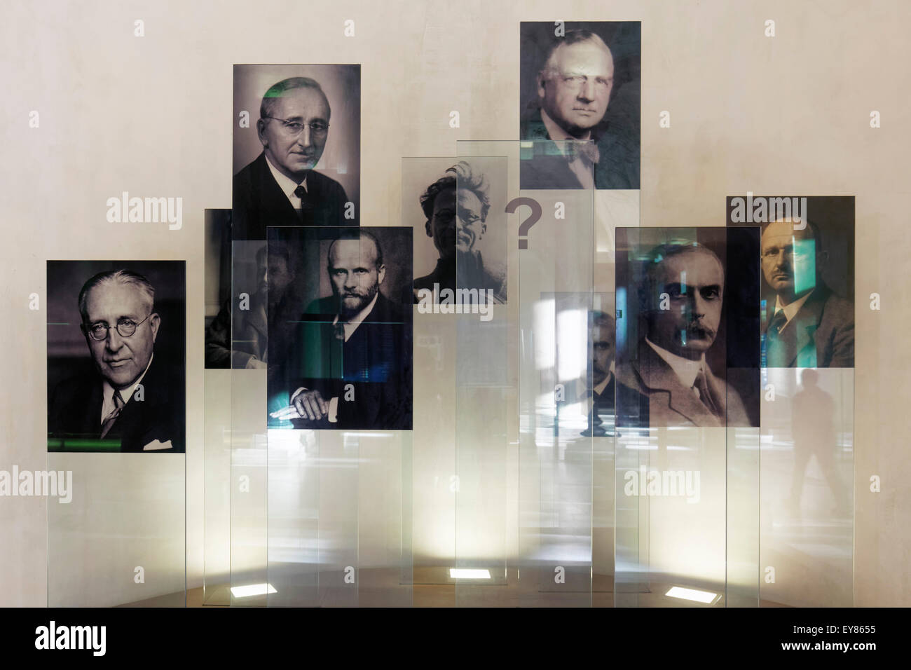 Portraits of Nobel laureates of the University of Vienna, Konrad Lorenz, Erwin Schrödinger, Karl Landsteiner and others Stock Photo