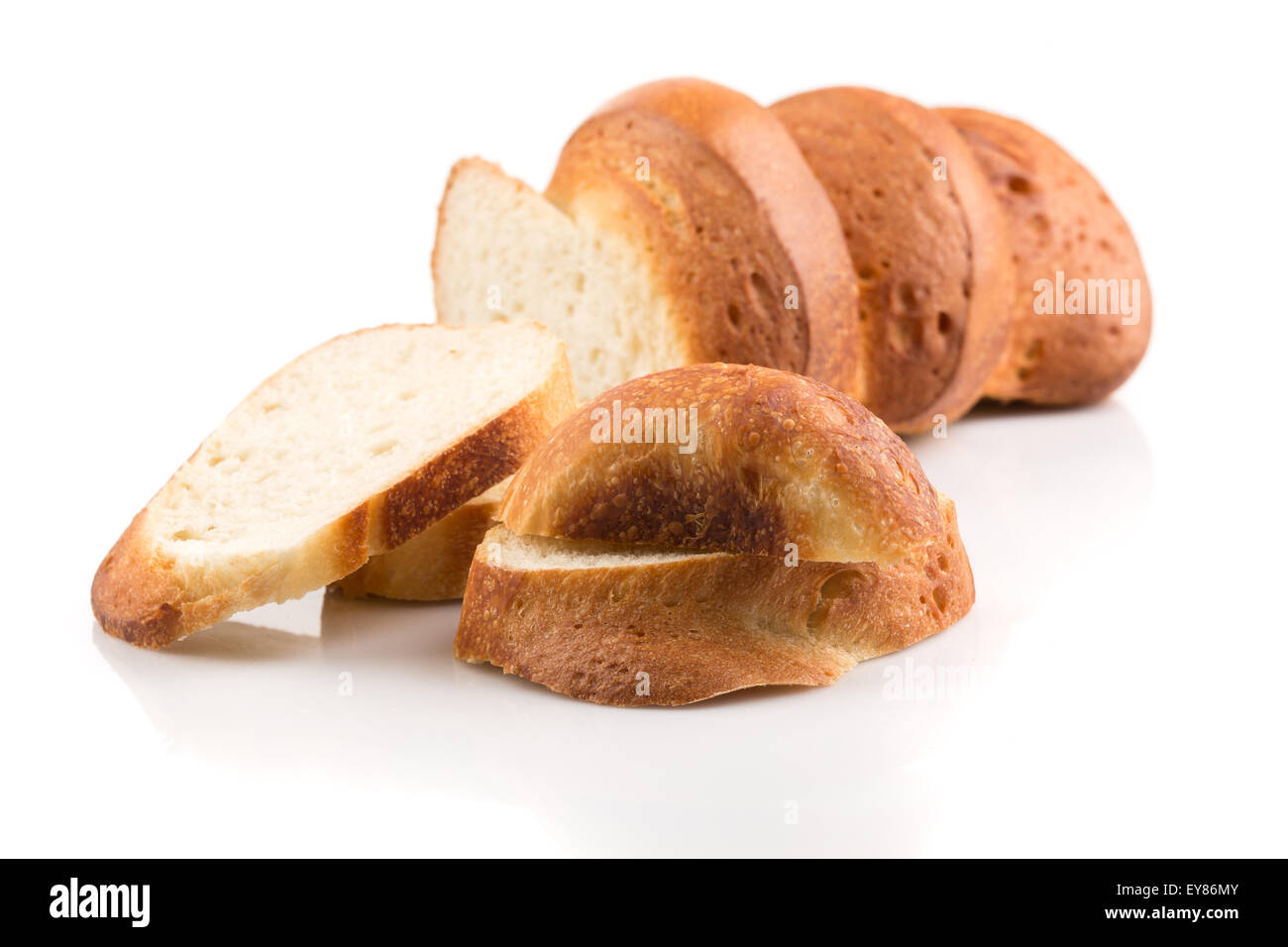 Traditional white bread slice isolated on white background Stock Photo ...