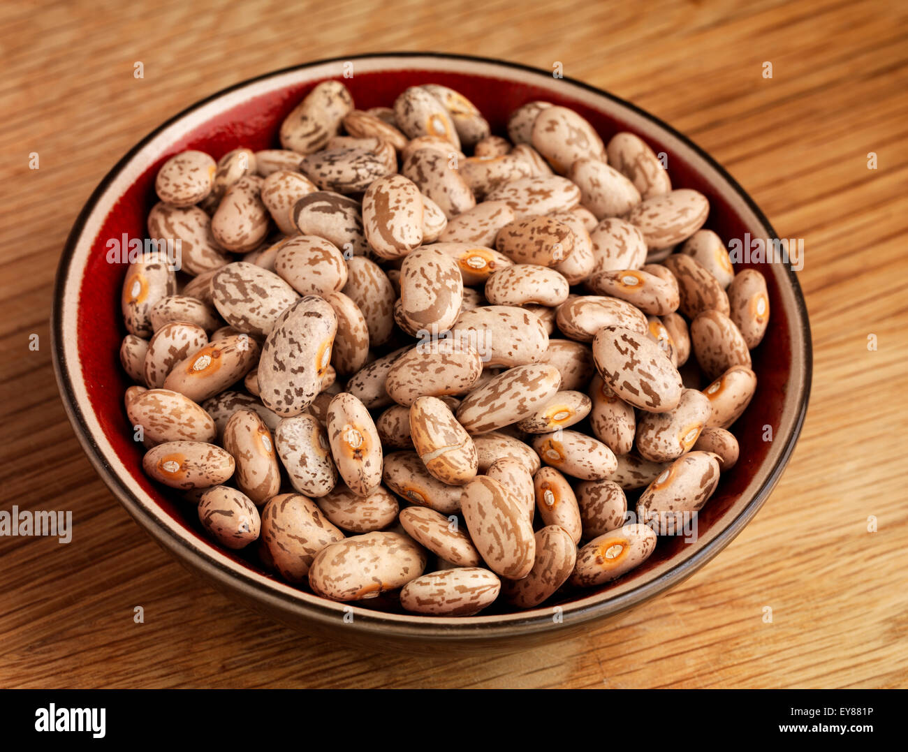 Pinto Beans in bowl Stock Photo