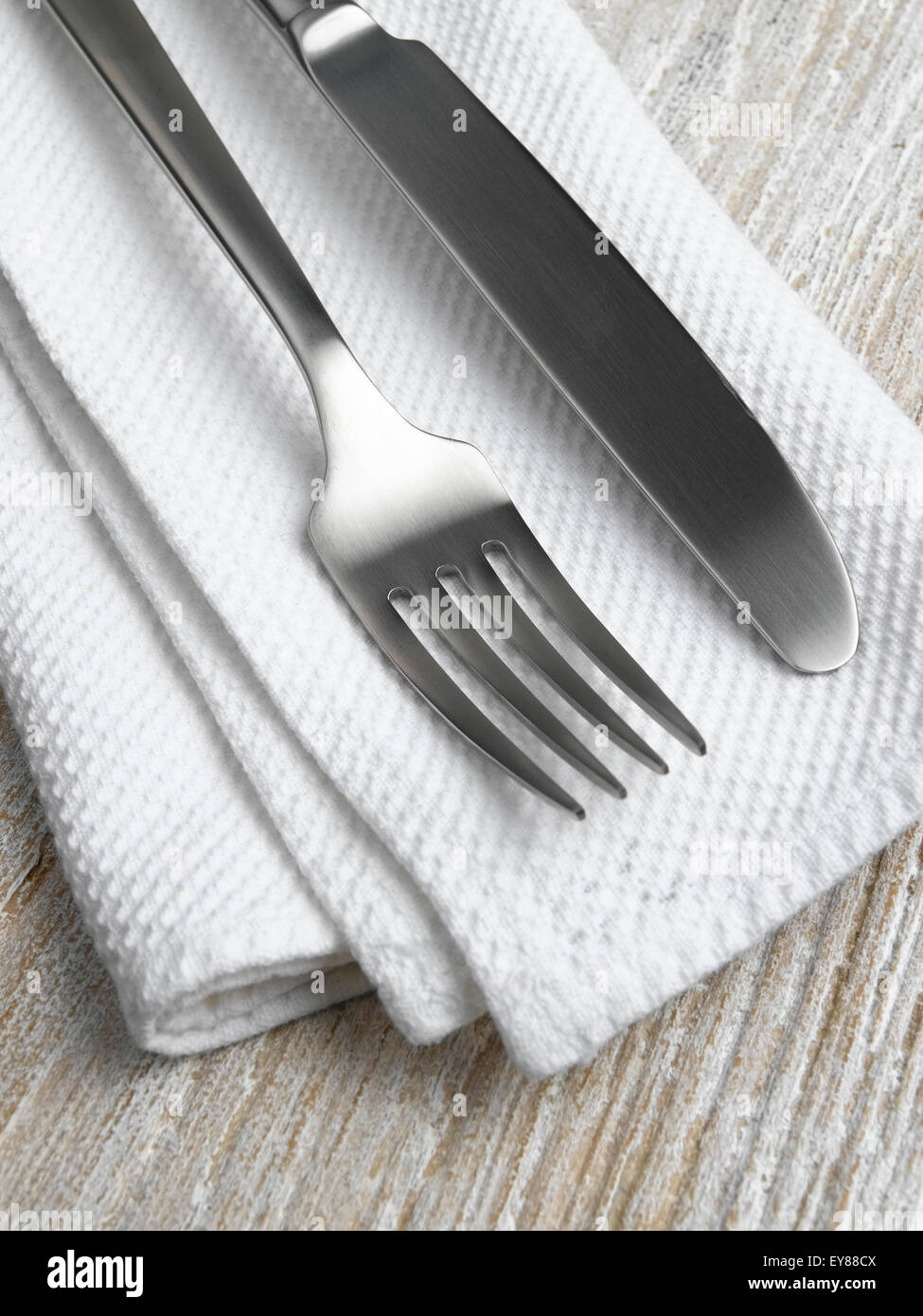 Napkin and cutlery Stock Photo