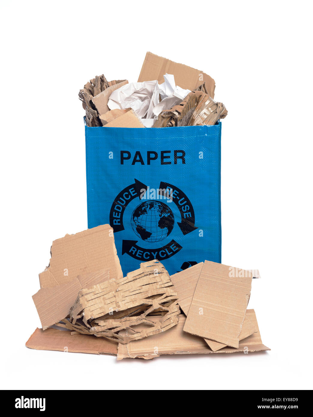 Recycle Paper Container on a white background Stock Photo