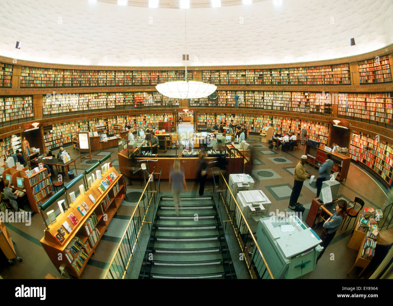 Stockholm Public Library (Stadsbibliotek) in Stockholm, Sweden, designed by Swedish architect Gunnar Asplund Stock Photo