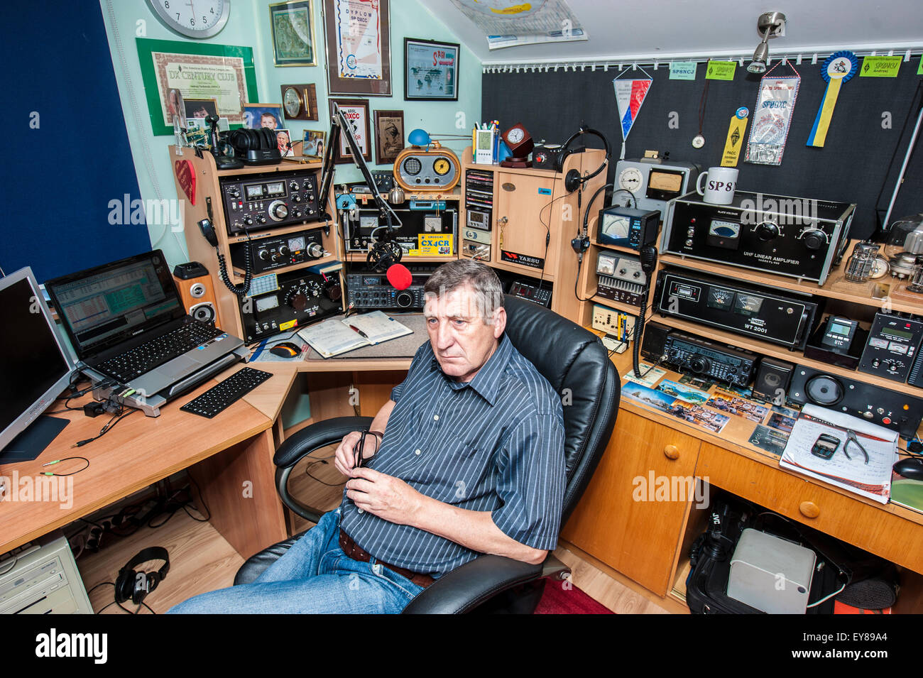 Operating ham radio equipment an amateur hi-res stock photography and  images - Alamy