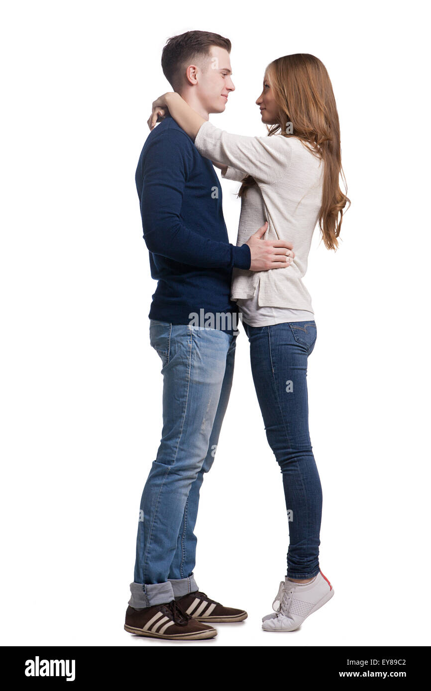 Young couple in love isolated on white background Stock Photo - Alamy