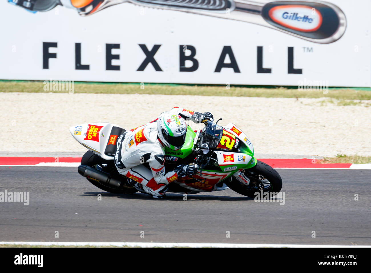 Man 公式写真 Misano Adriatico, Italy - June 20, 2015: Kawasaki ZX-6R of