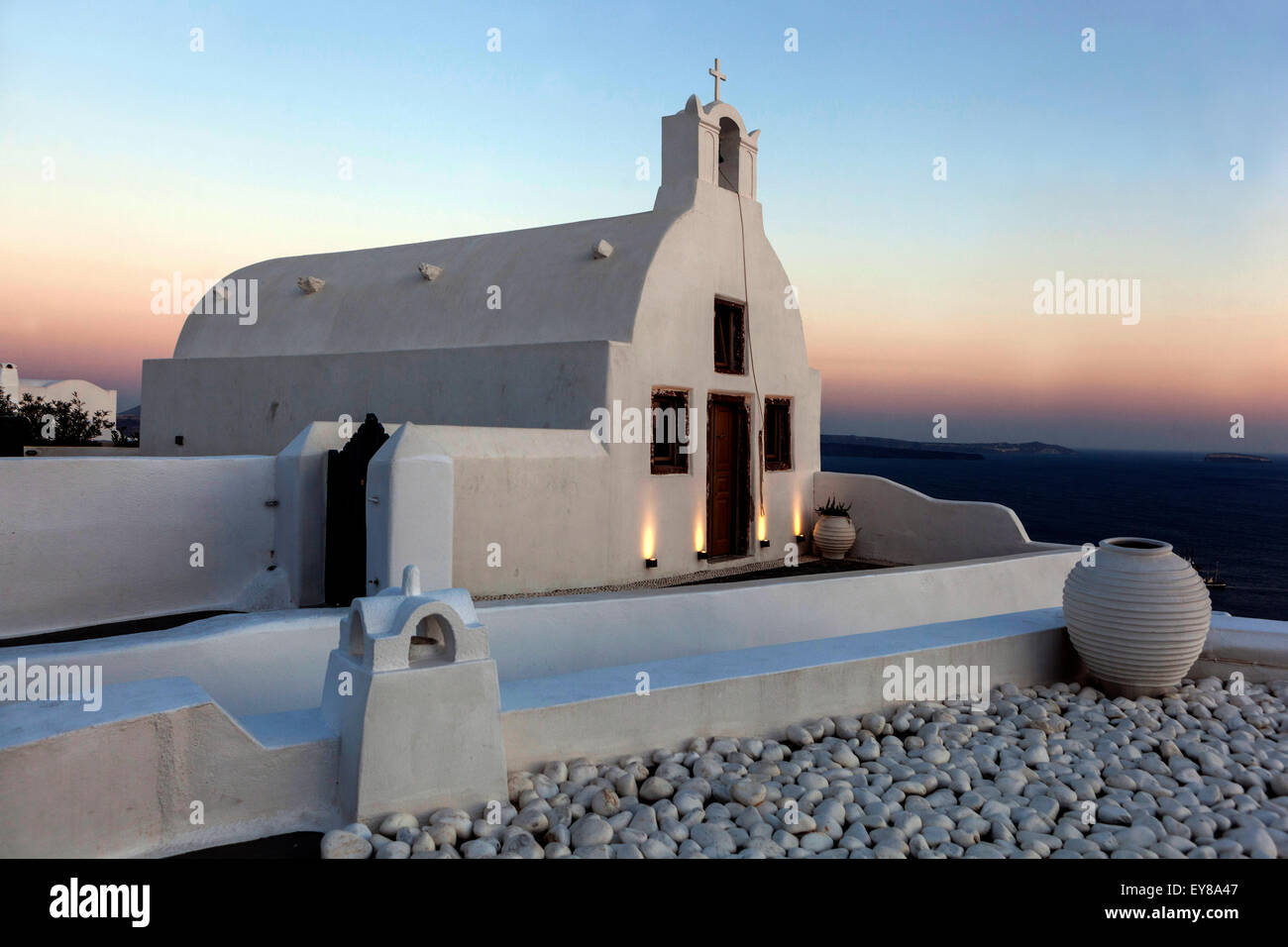 Church, Oia, Santorini, Cyclades Islands, Greece, Europe Stock Photo