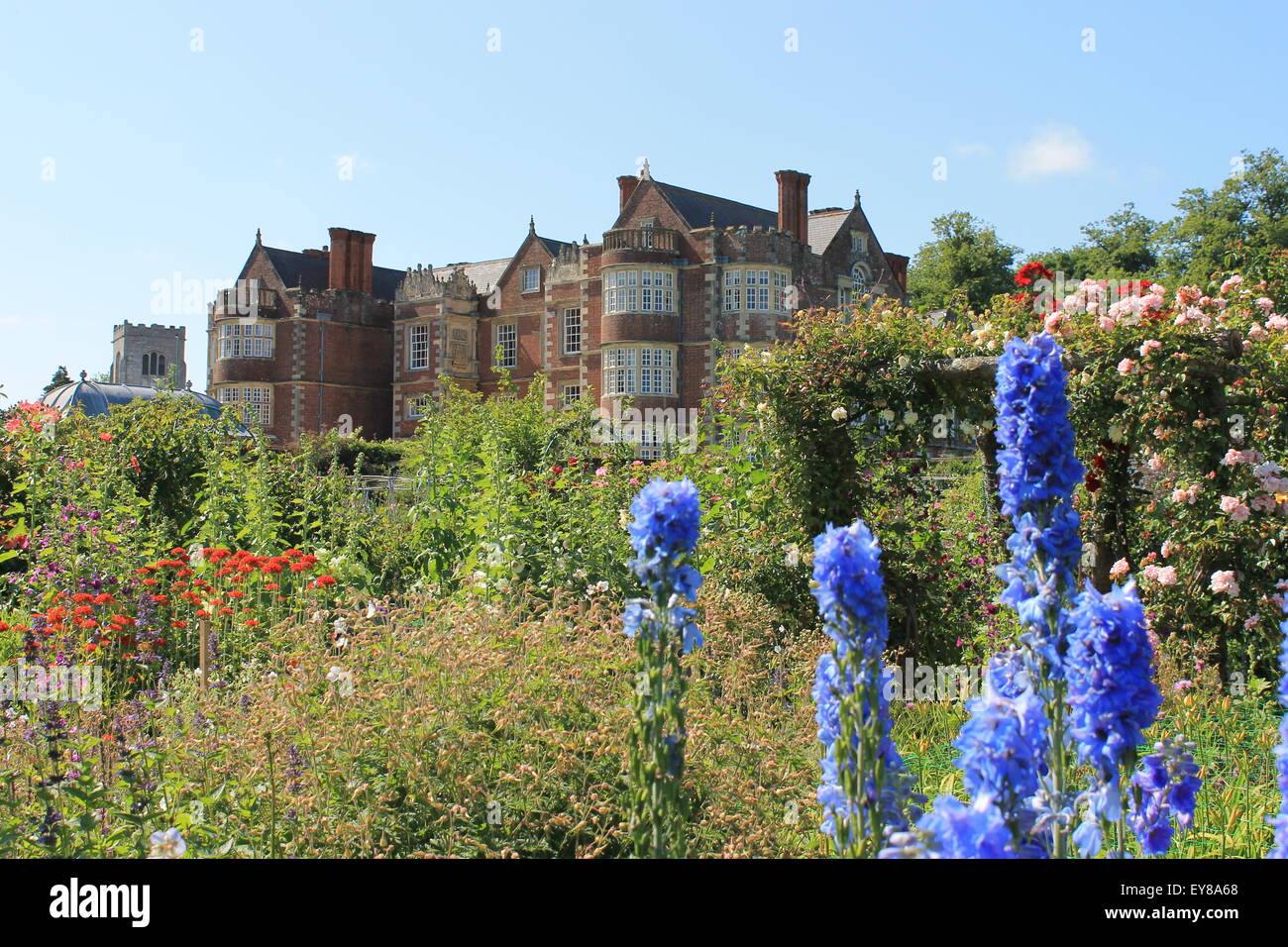 Burton Agnes Hall viewed from the walled garden, Burton Agnes, near Driffield, East Riding of