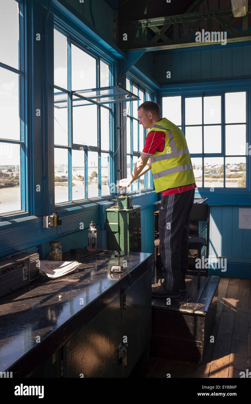 Bridge Operator in the Engine Room at the Transporter Bridge Gondola