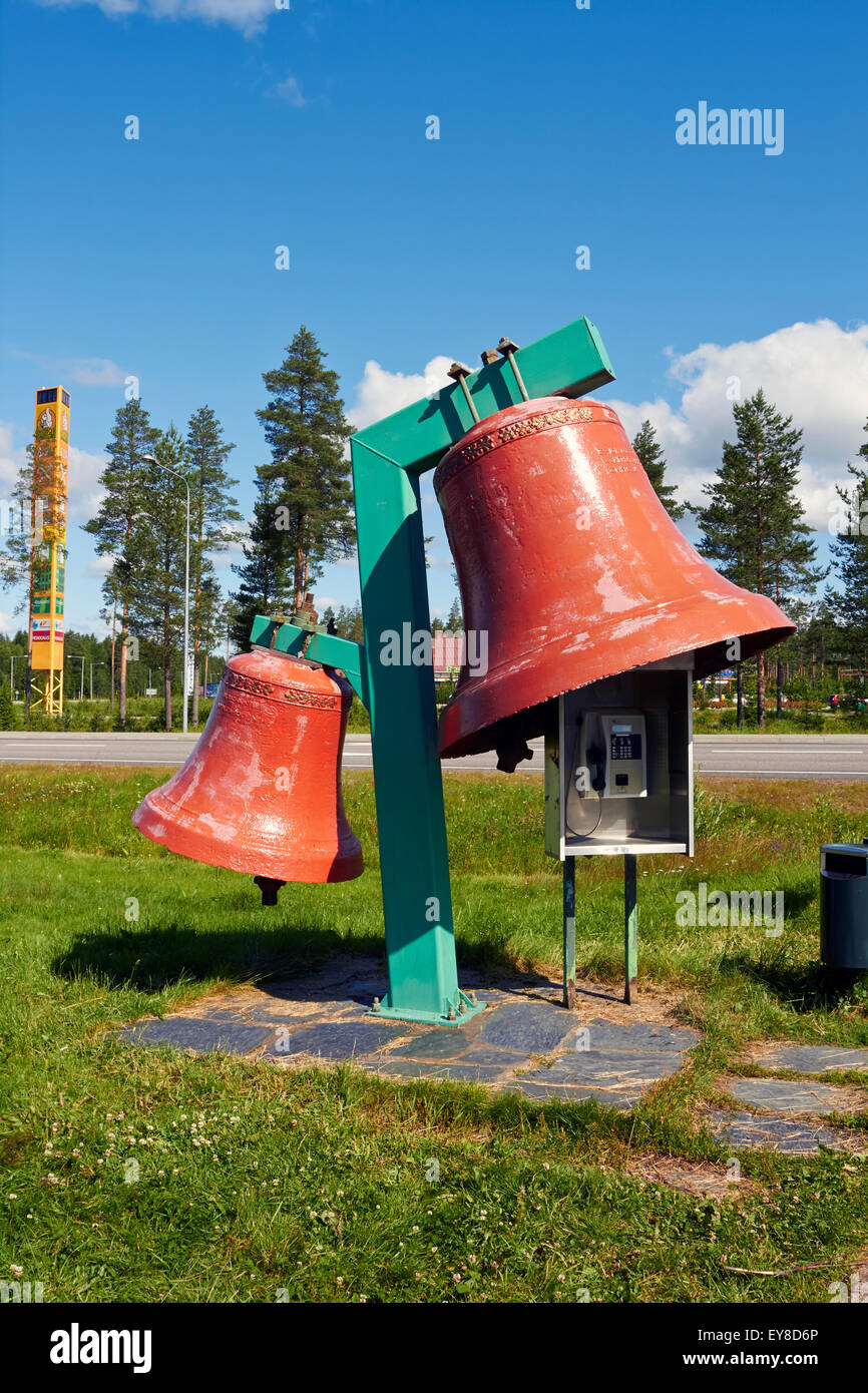 Old church bells on display, Vaskikello Pyhäjärvi Finland Stock Photo