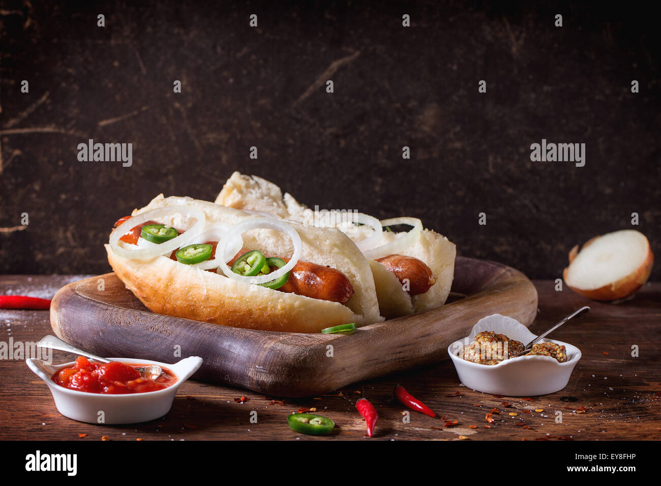 Homemade hot dogs stock photo alamy