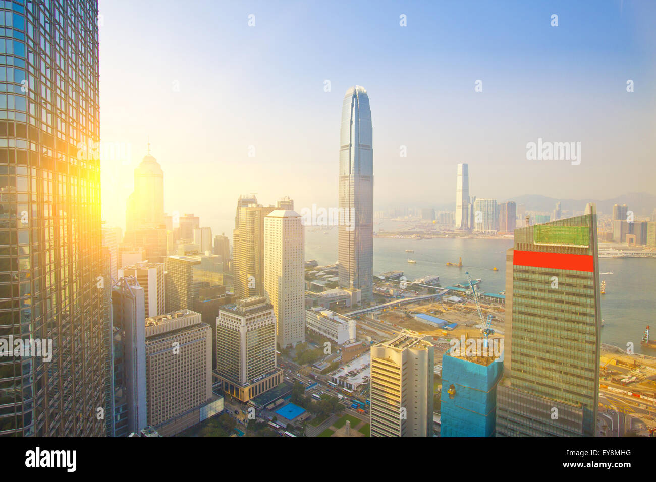Hong Kong skyscrapers at sunset Stock Photo - Alamy