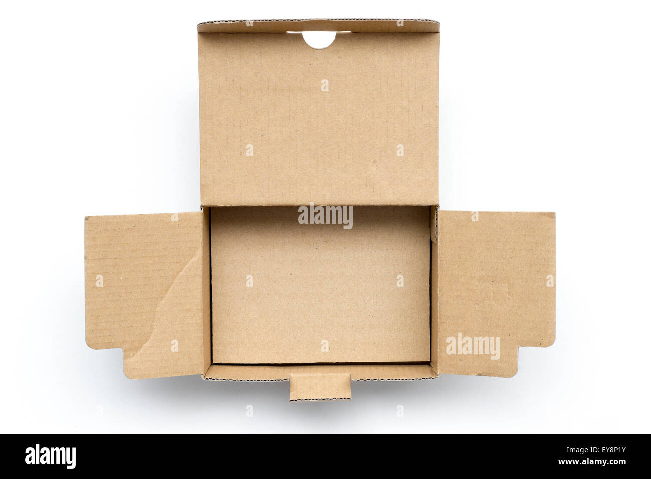 open empty carton box isolated on white Stock Photo Alamy