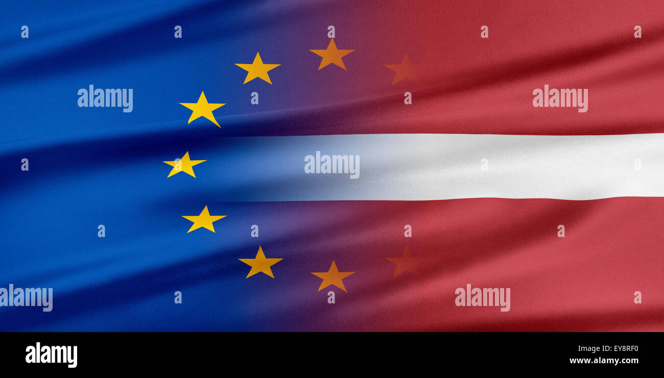 European Union and Latvia. Stock Photo