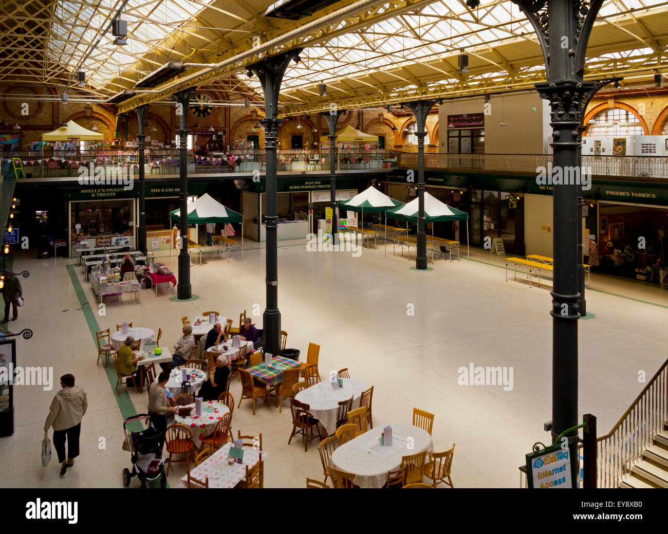 Interior of the Victorian Market Hall in Burton on Trent Staffordshire