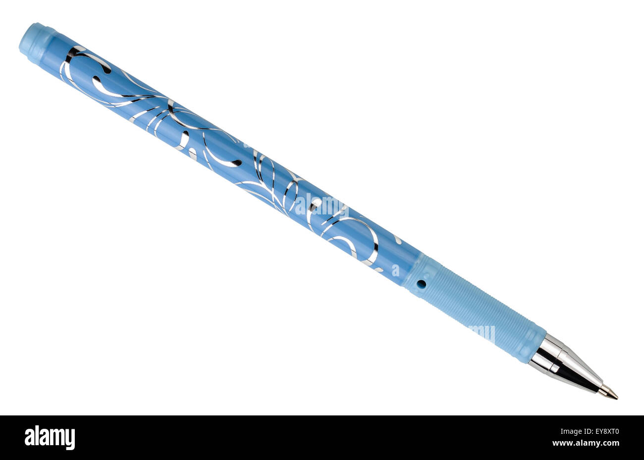 the blue ballpoint pen isolated on white background Stock Photo - Alamy