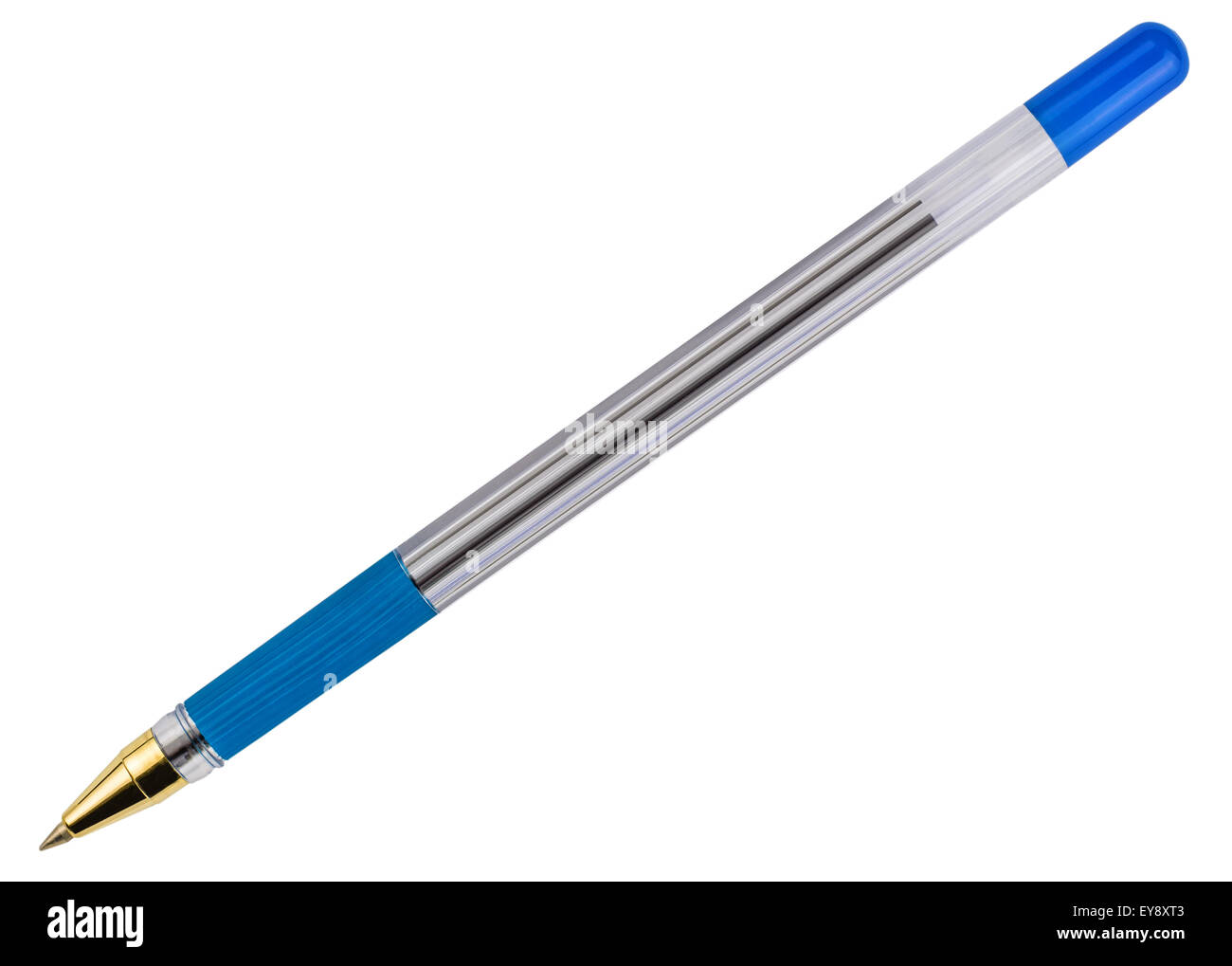 the blue ballpoint pen isolated on white background Stock Photo Alamy