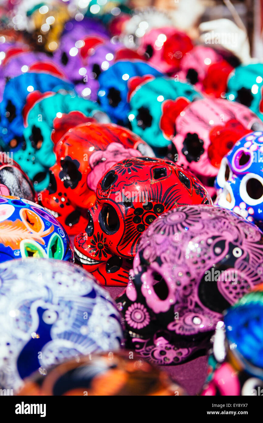 Colorful Mexican skulls Stock Photo