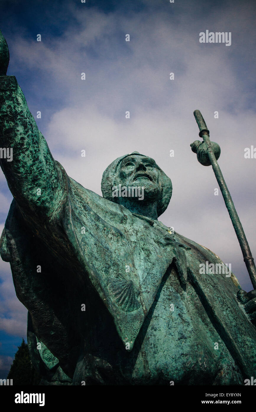 Statue of St Francis of Assisi outside Santiago De Compostela. Stock Photo