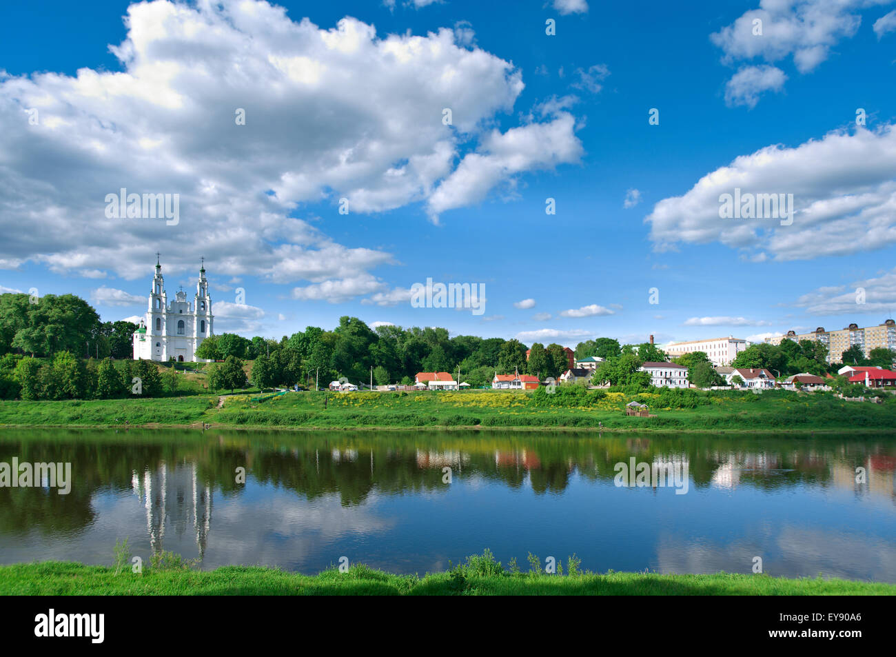 View river Zapadnaya Dvina in Polotsk.Vitebsk region, Belarus Stock Photo