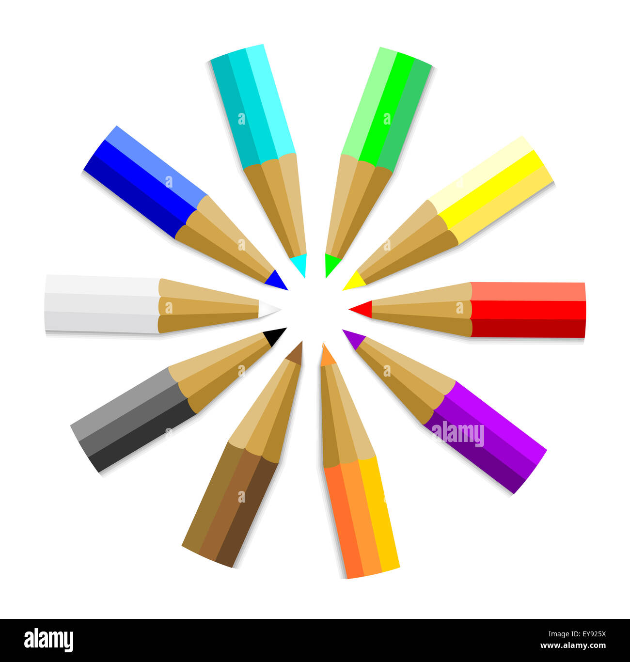 Multicolor Colored Pencils or Crayons Stock Photo Alamy