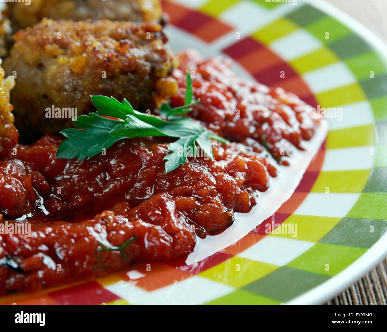 Keftedakia Greek Traditional Meatballs traditional greek meal Stock