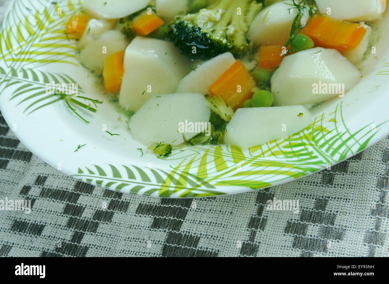 Zupa jarzynowa - Polish vegetable soup Stock Photo