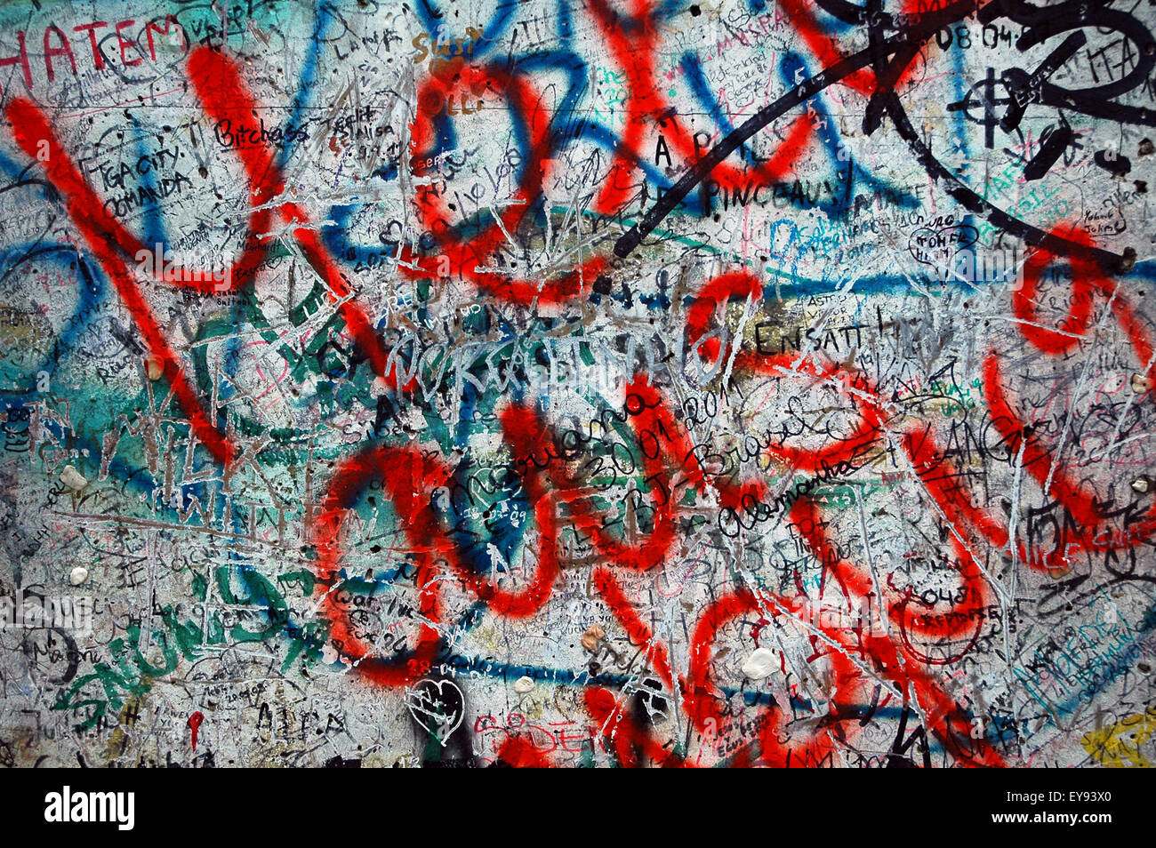 Close up of graffiti on the Berlin wall Stock Photo