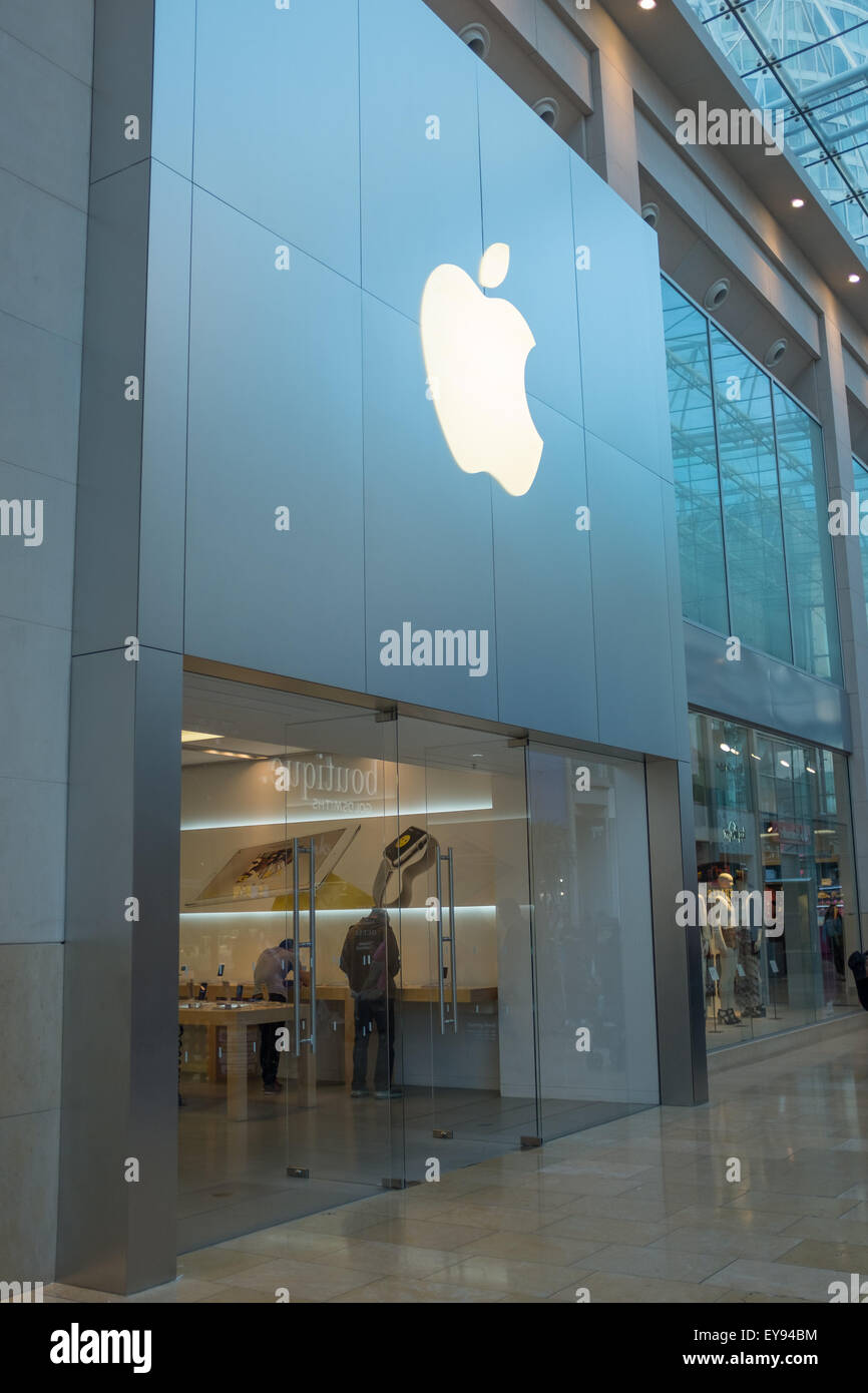 Exterior of the Apple store in the Bullring shopping centre in